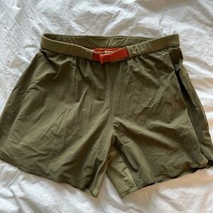 Tracksmith Off Roads Running Shorts (Medium) [Olive]